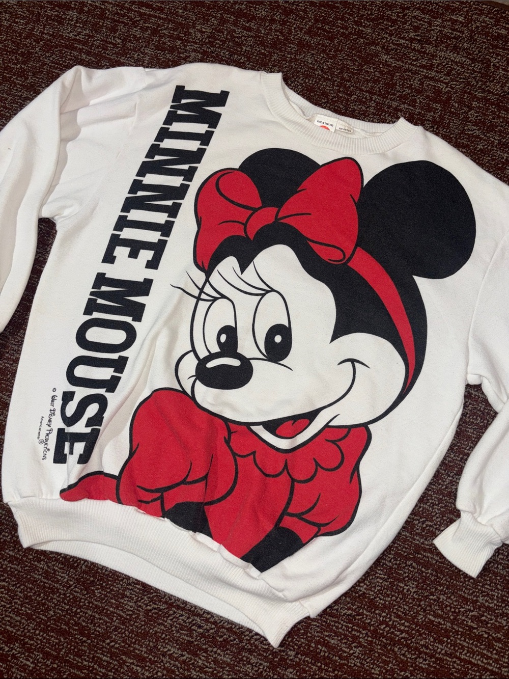 Vintage 80s/90s Disney Minnie Mouse crewneck sweatshirt front/back graphic large